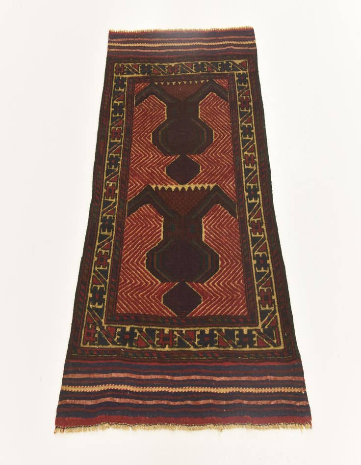 Detail image of 2' 10 x 4' 6 Hand Knotted Sumak Wool Rug