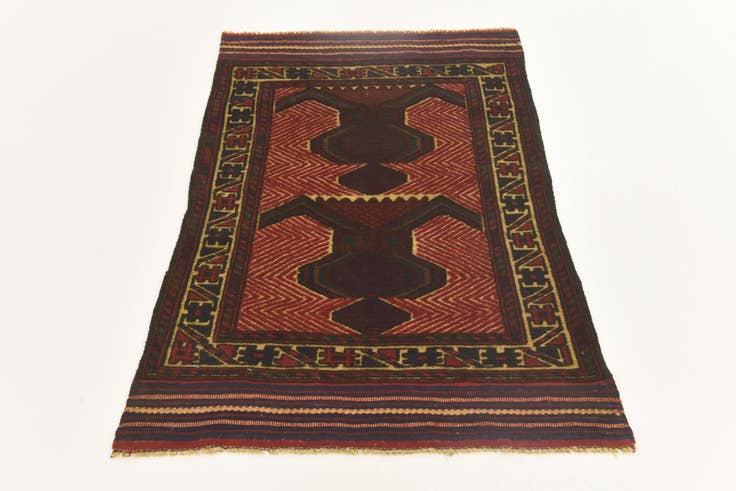 Detail image of 2' 10 x 4' 6 Hand Knotted Sumak Wool Rug