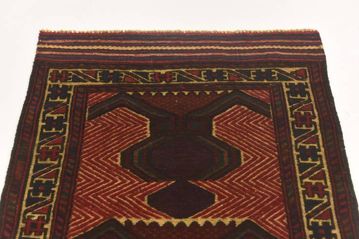 Detail image of 2' 10 x 4' 6 Hand Knotted Sumak Wool Rug