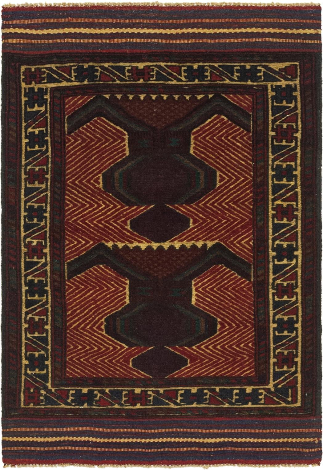 2' 10 x 4' 6 Hand Knotted Sumak Wool Rug