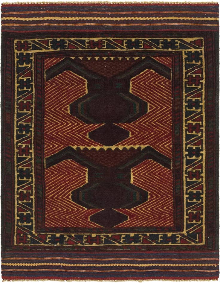 Detail image of 2' 10 x 4' 6 Hand Knotted Sumak Wool Rug