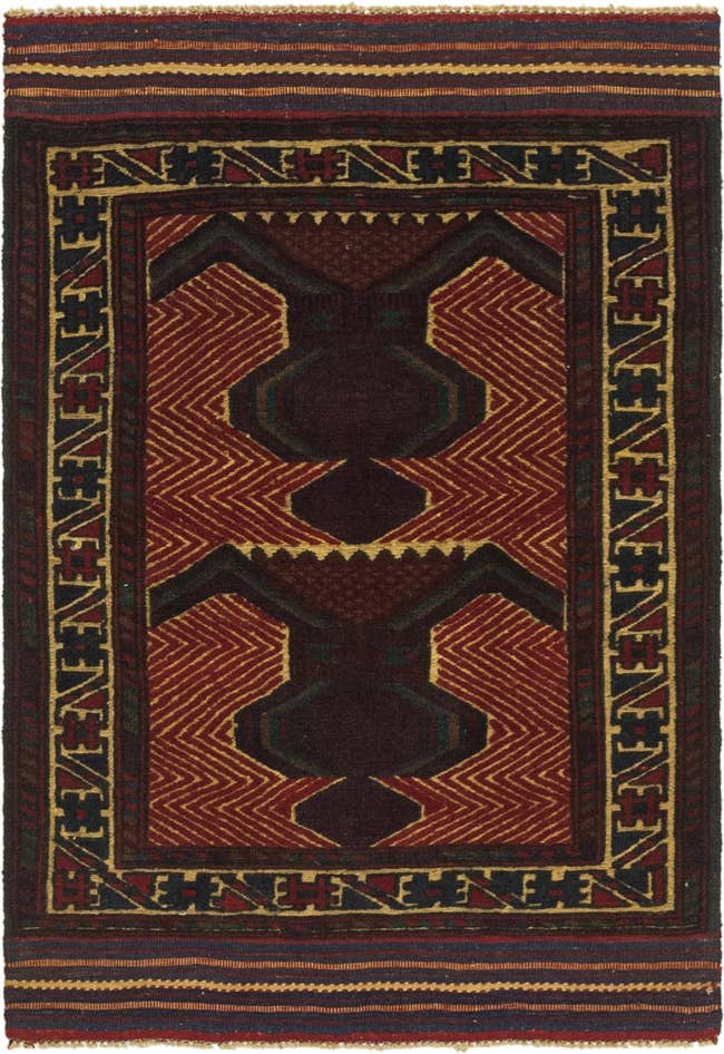 Detail image of 2' 10 x 4' 6 Hand Knotted Sumak Wool Rug