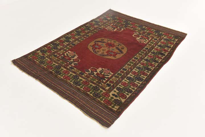 4' 4 x 5' 10 Hand Knotted Sumak Wool Rug