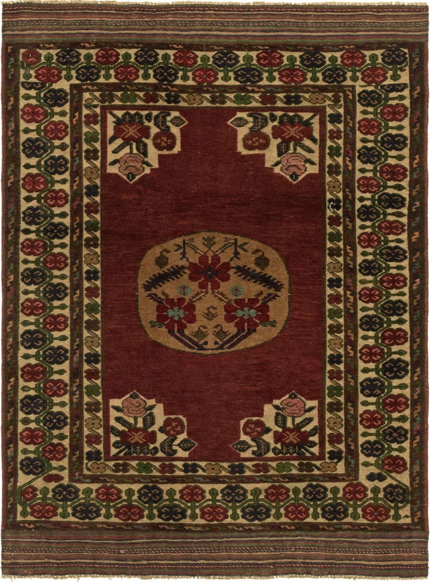 4' 4 x 5' 10 Hand Knotted Sumak Wool Rug