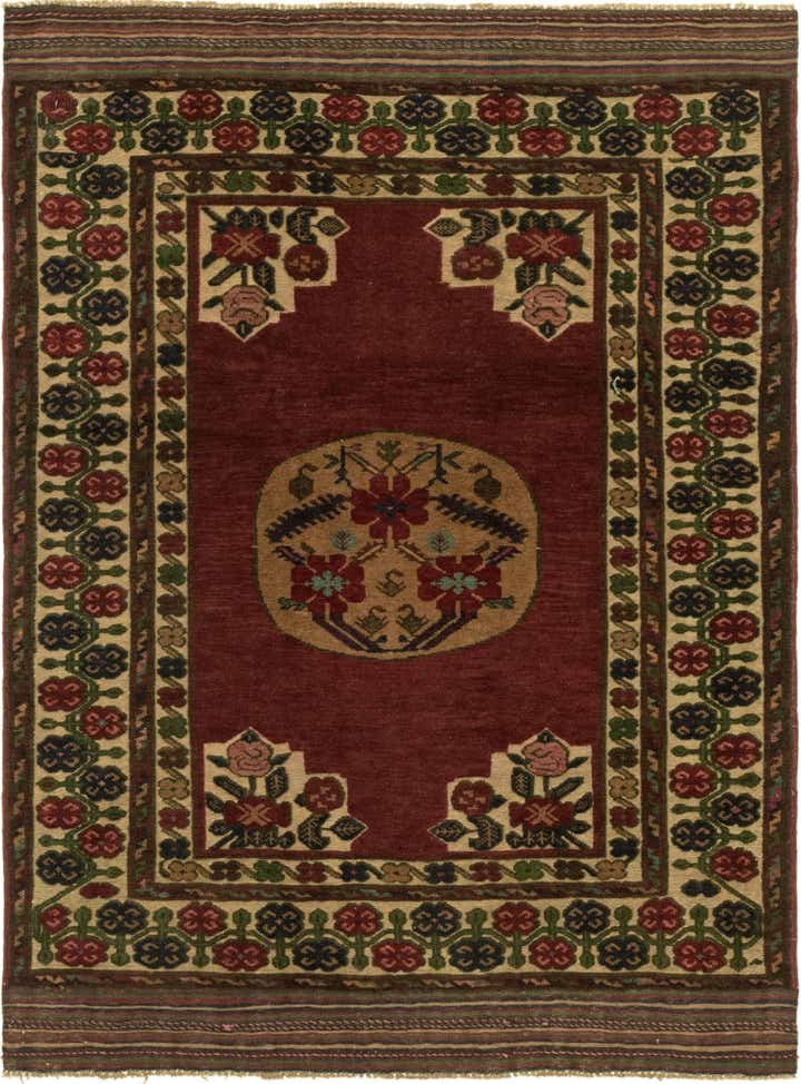 4' 4 x 5' 10 Hand Knotted Sumak Wool Rug
