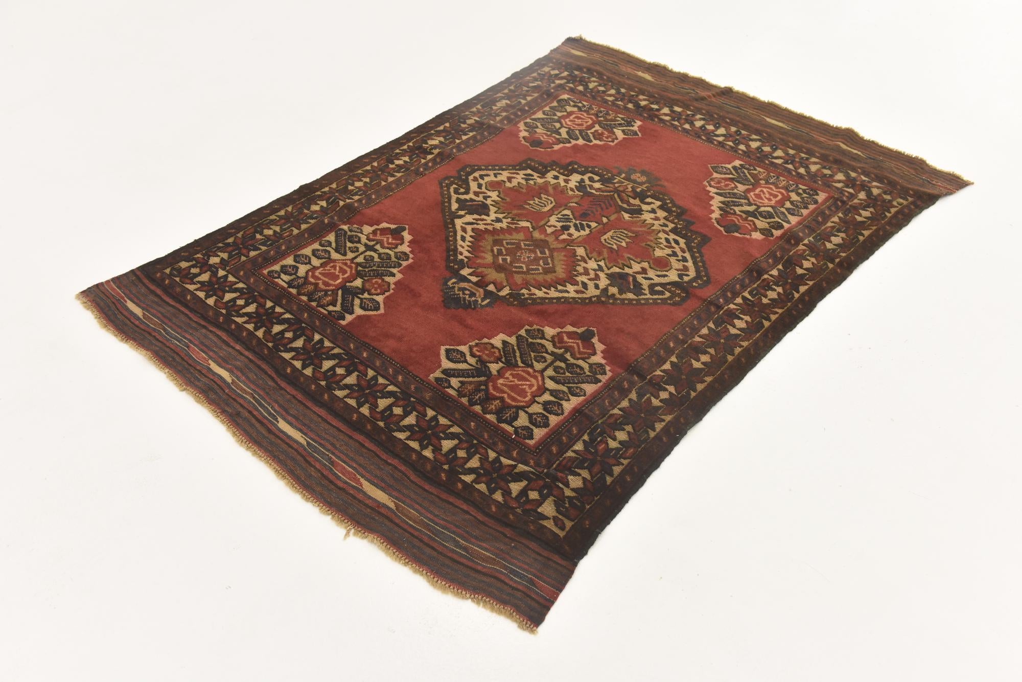 4' 2 x 6' 2 Hand Knotted Sumak Wool Rug