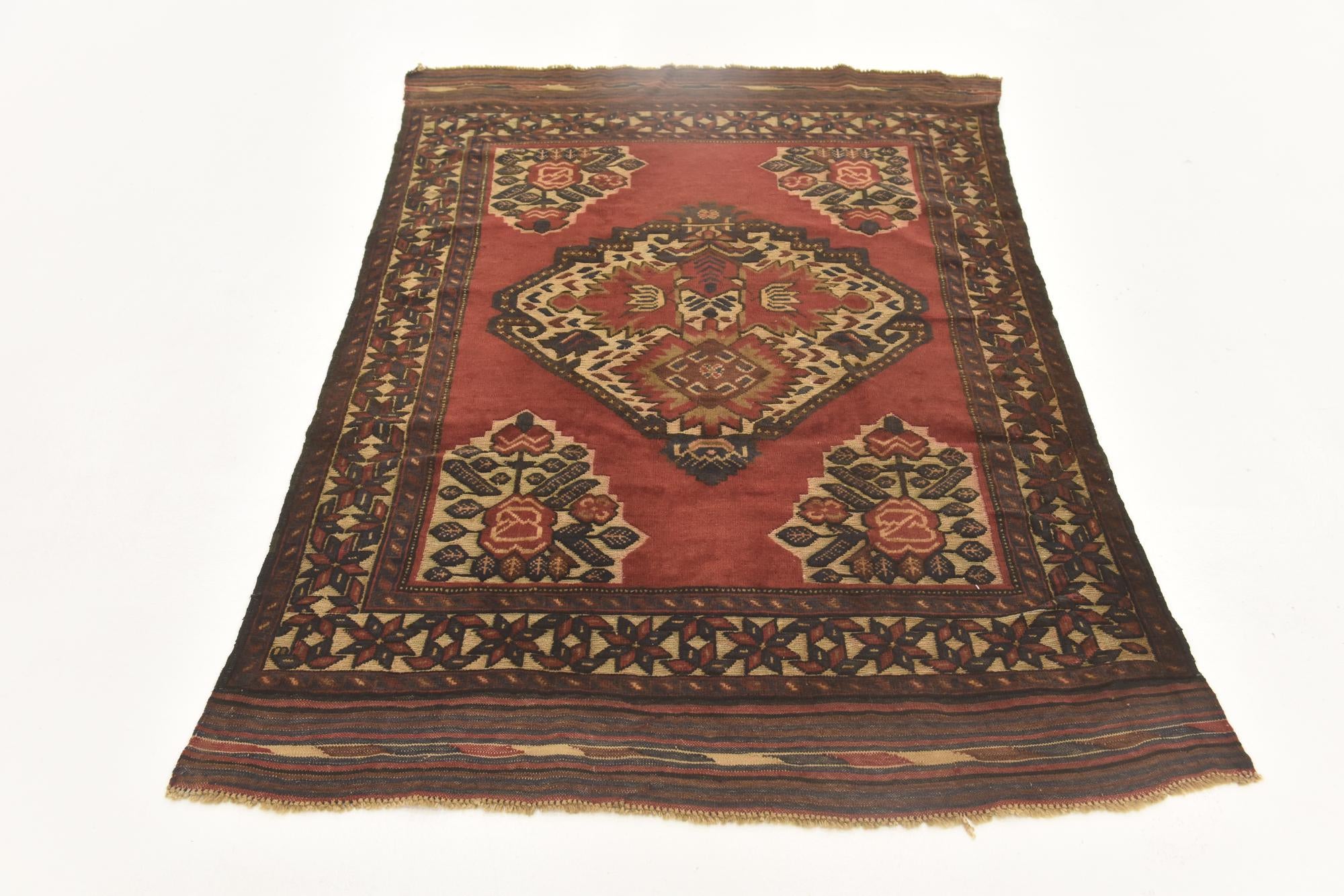 4' 2 x 6' 2 Hand Knotted Sumak Wool Rug