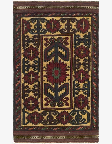 2' 8 x 4' 6 Hand Knotted Sumak Wool Rug