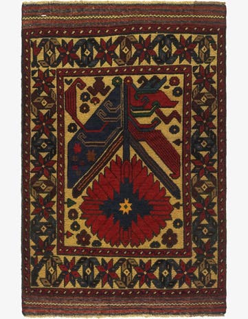 2' 9 x 4' 4 Hand Knotted Sumak Wool Rug