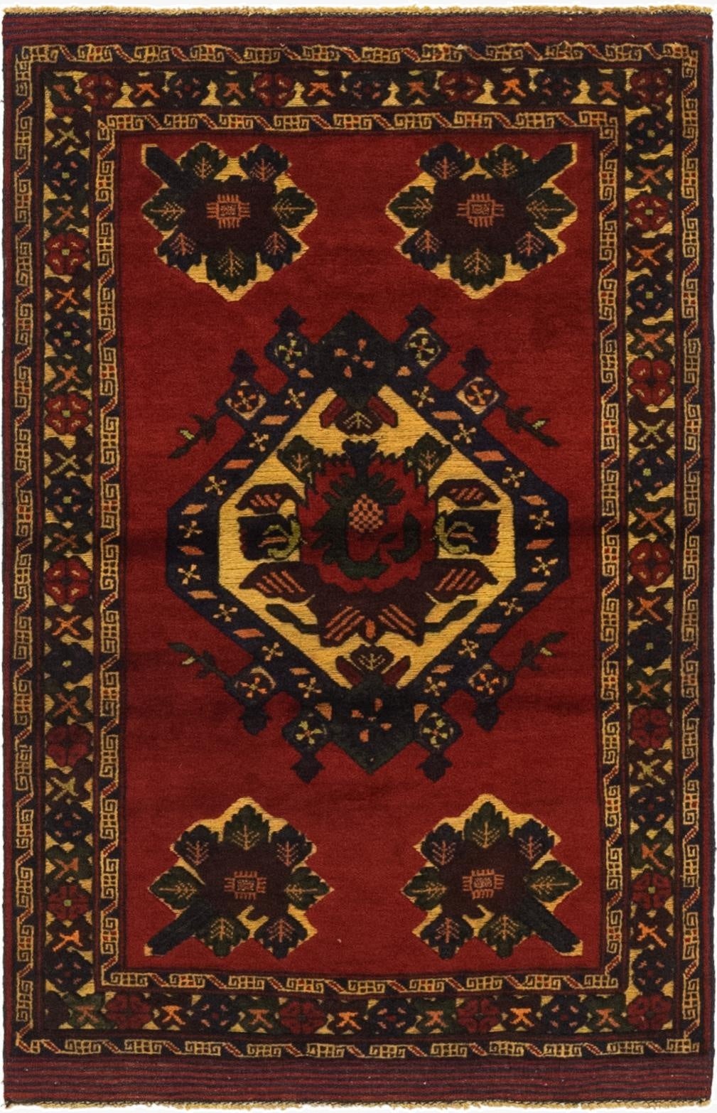 2' 10 x 4' 6  Hand Knotted Sumak Wool Rug