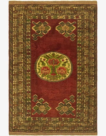 4' 2 x 6' 3 Hand Knotted Sumak Wool Rug