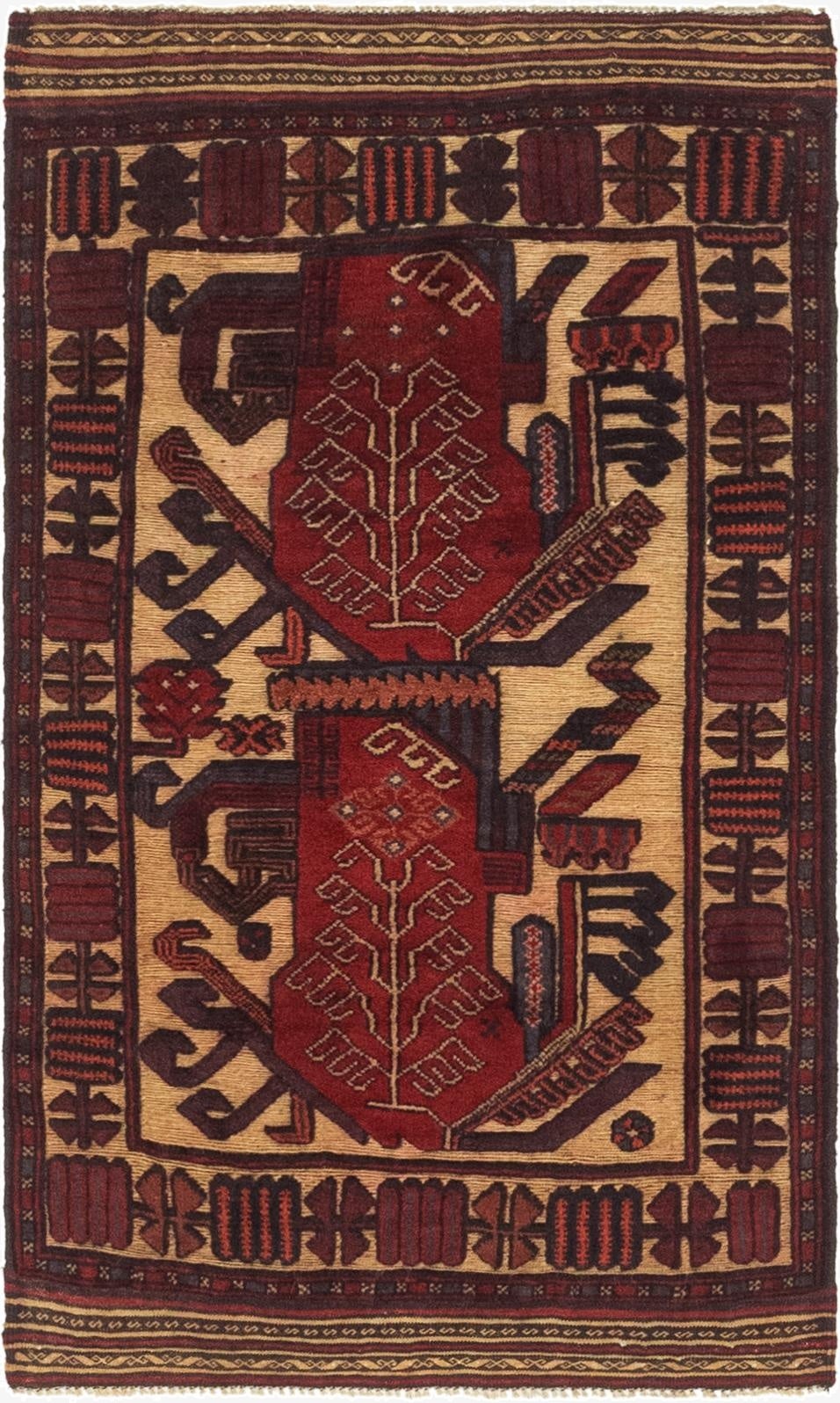 Primary image 2' 10 x 4' 8  Hand Knotted Sumak Wool Rug