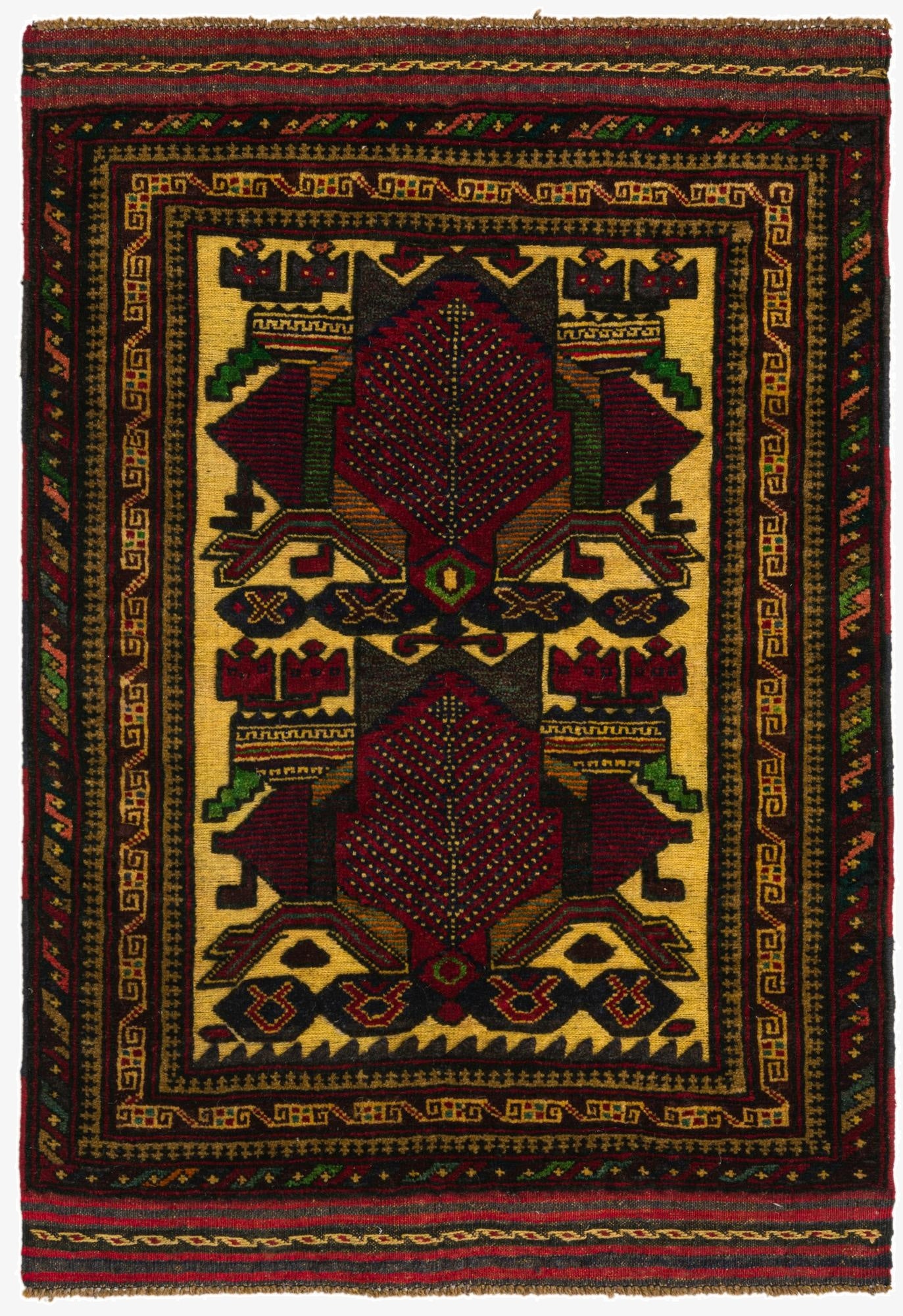 3' x 4' 5  Hand Knotted Sumak Wool Rug