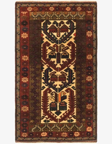 2' 8 x 4' 8 Hand Knotted Sumak Wool Rug