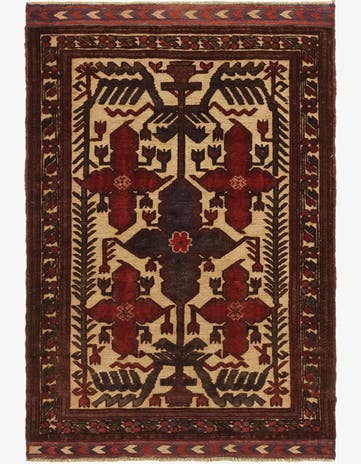 3' x 4' 5 Hand Knotted Sumak Wool Rug