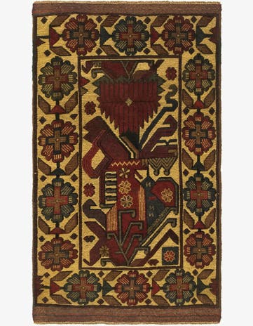 2' 9 x 4' 8 Hand Knotted Sumak Wool Rug