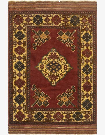 4' 2 x 6' 2 Hand Knotted Sumak Wool Rug