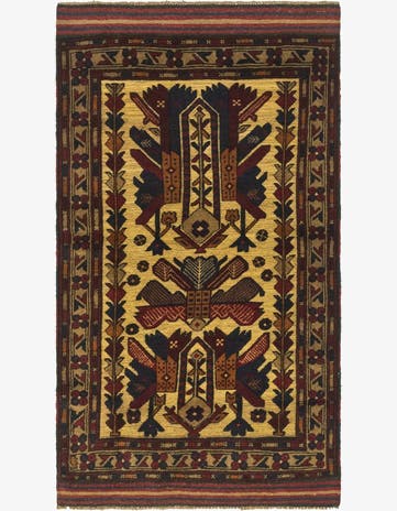 3' x 5' 3 Hand Knotted Sumak Wool Rug