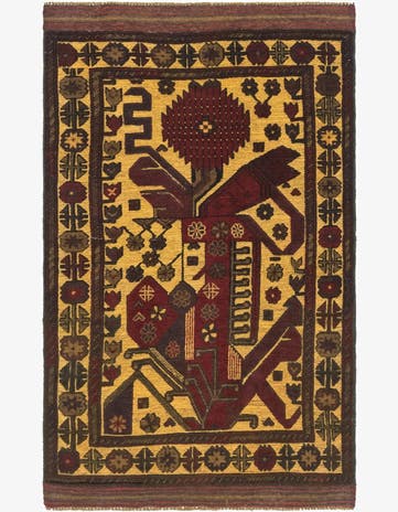 3' x 5' Hand Knotted Sumak Wool Rug