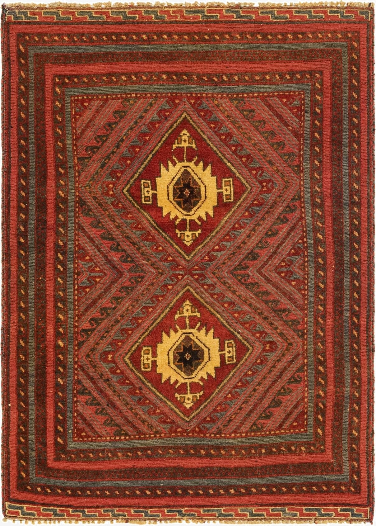 2' 10 x 4'  Hand Knotted Sumak Wool Rug