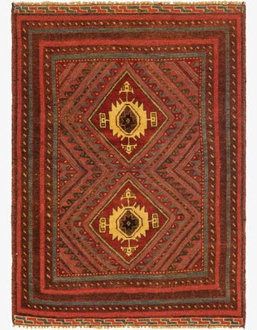 2' 10 x 4' Hand Knotted Sumak Wool Rug