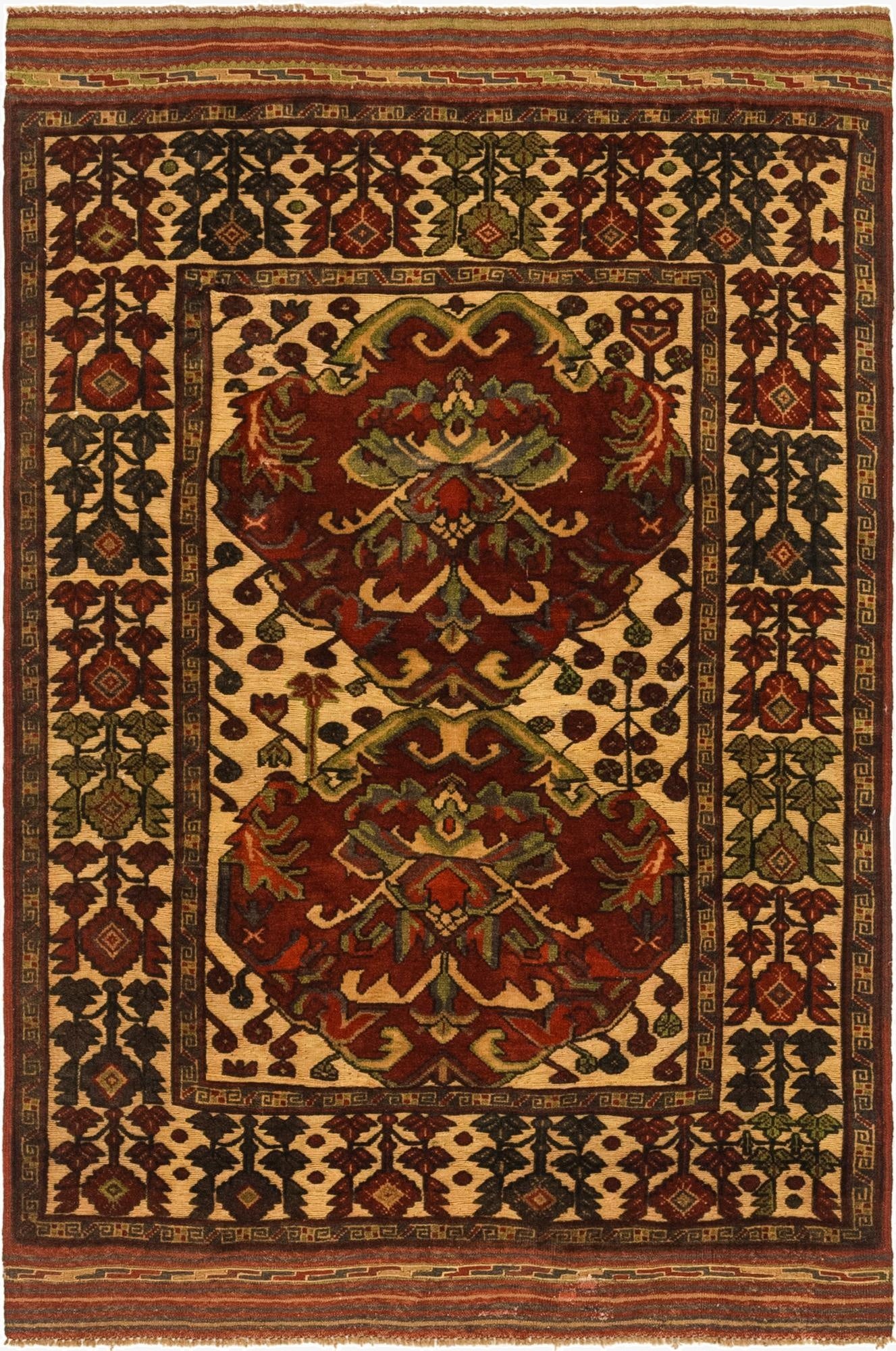4' 1 x 6' 5  Hand Knotted Sumak Wool Rug