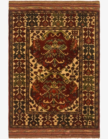 4' 1 x 6' 5 Hand Knotted Sumak Wool Rug