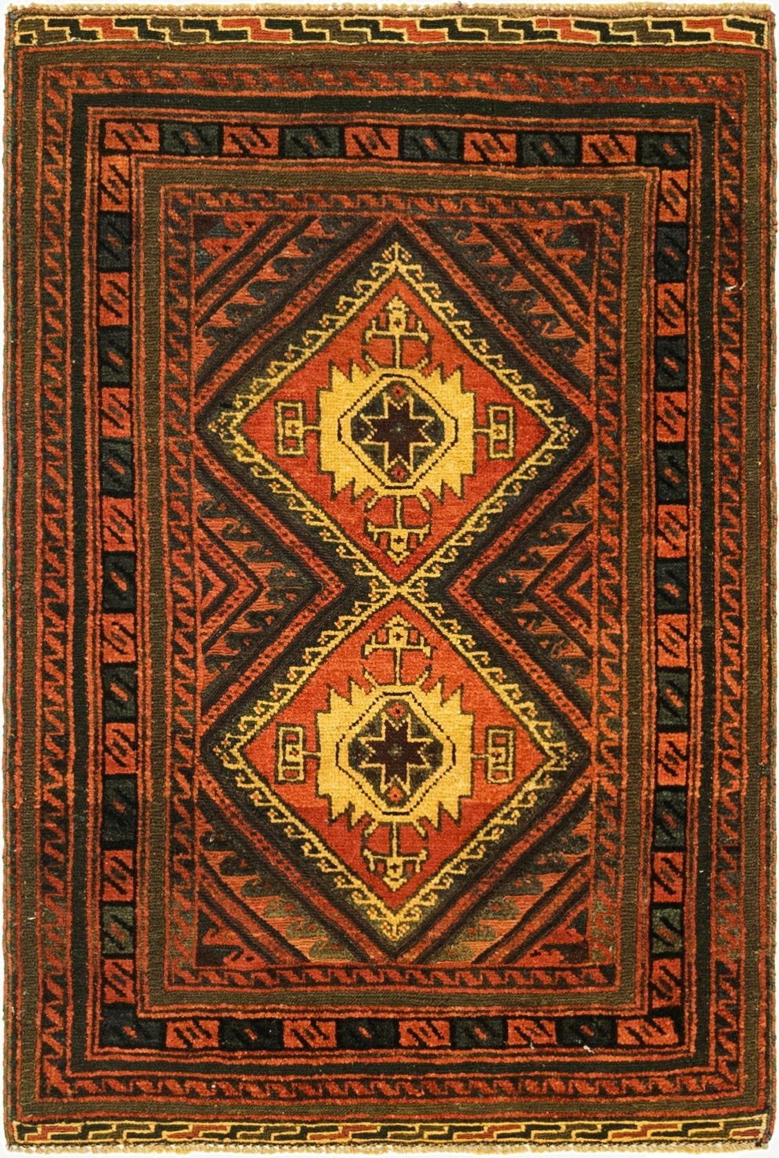 2' 8 x 4'  Hand Knotted Sumak Wool Rug