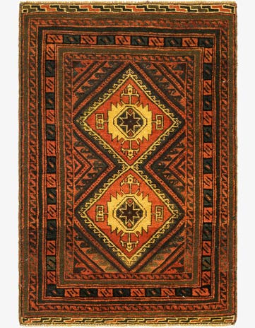 2' 8 x 4' Hand Knotted Sumak Wool Rug