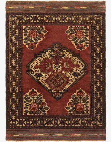 4' 2 x 6' 2 Hand Knotted Sumak Wool Rug