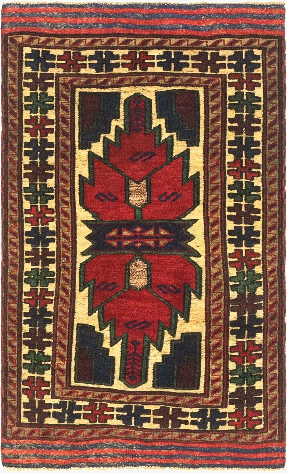 2' 9 x 4' 10  Hand Knotted Sumak Wool Rug