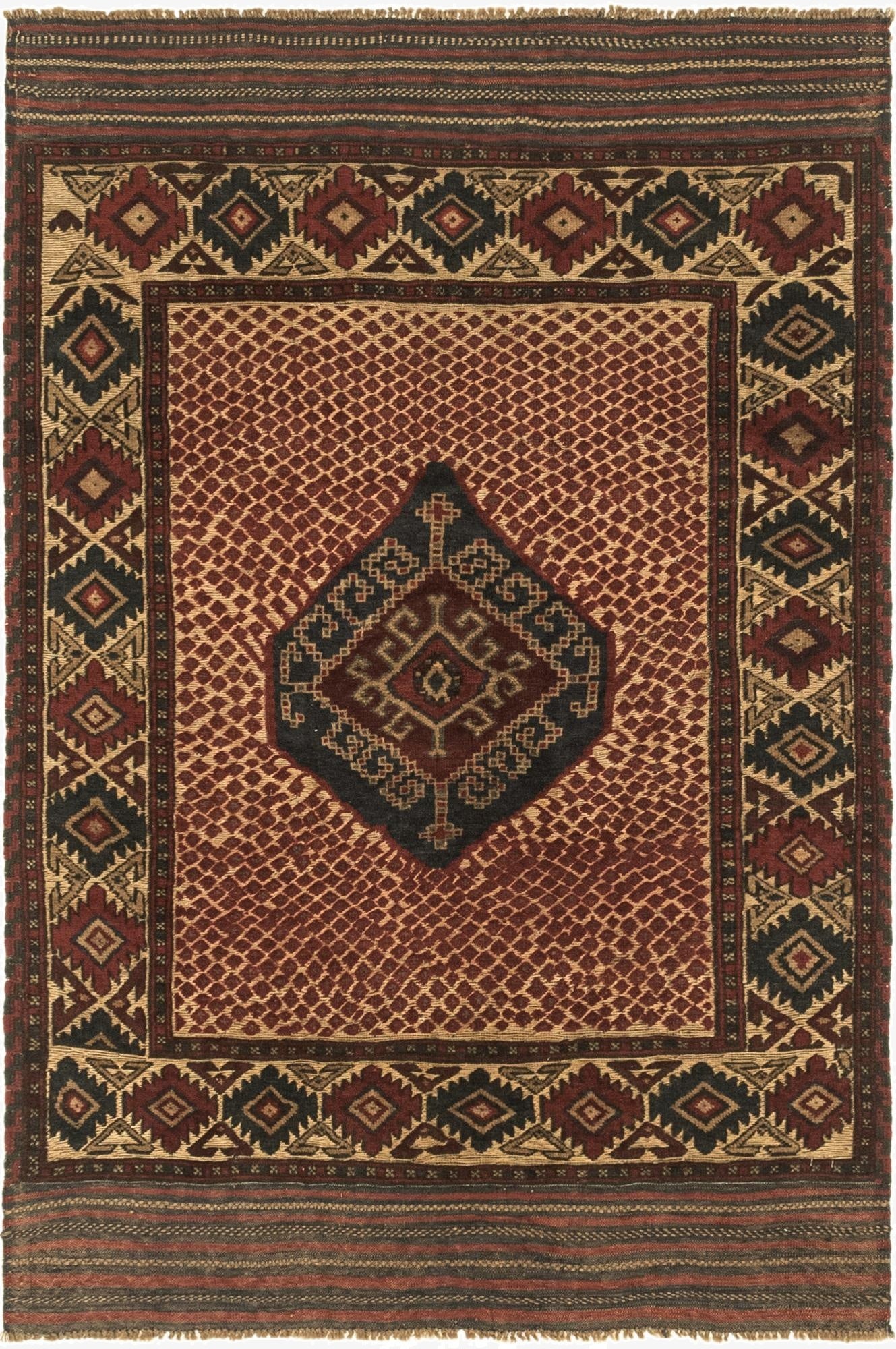 3' 10 x 6'  Hand Knotted Sumak Wool Rug