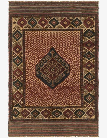 3' 10 x 6' Hand Knotted Sumak Wool Rug