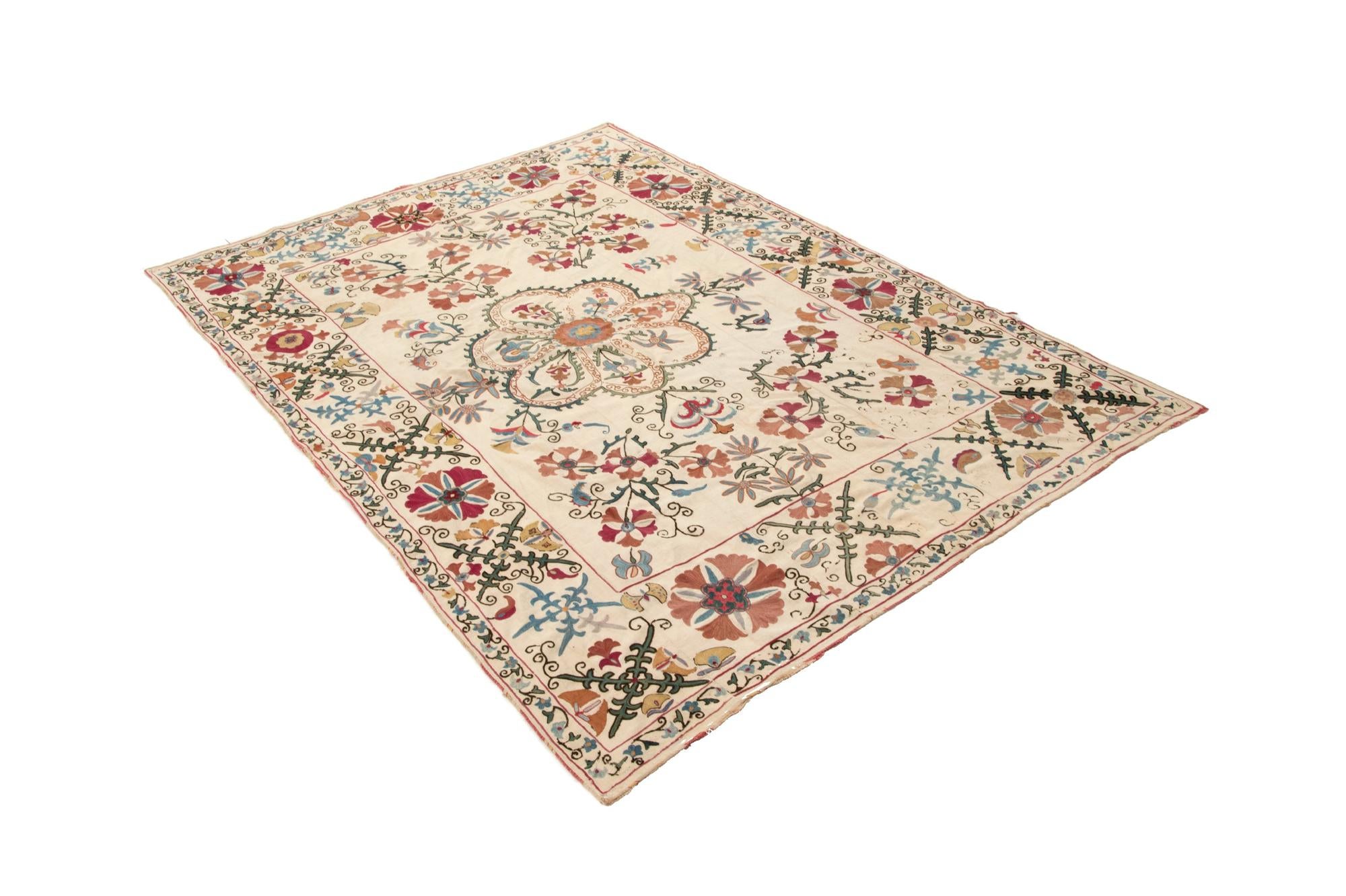 4' 11 x 7' 3 Suzani Rug