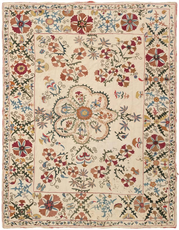 Detail image of 4' 11 x 7' 3 Suzani Rug