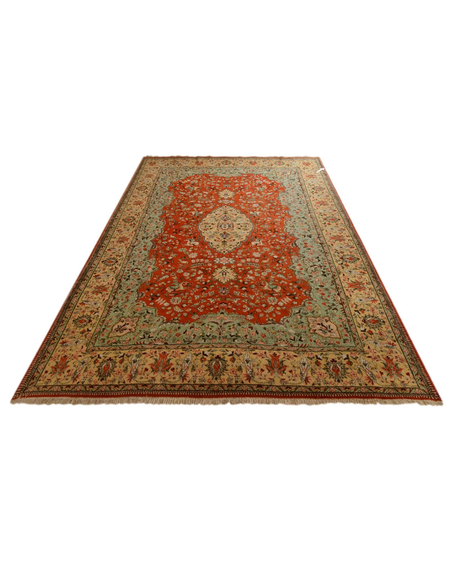 9' 10 x 14' 8 Hand Knotted Tabriz Hadji Jalili Persian Wool Rug