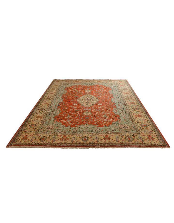 9' 10 x 14' 8 Hand Knotted Tabriz Hadji Jalili Persian Wool Rug