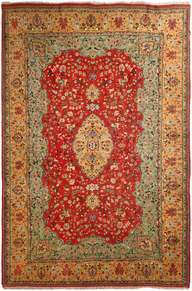 Detail image of 9' 10 x 14' 8 Hand Knotted Tabriz Hadji Jalili Persian Wool Rug