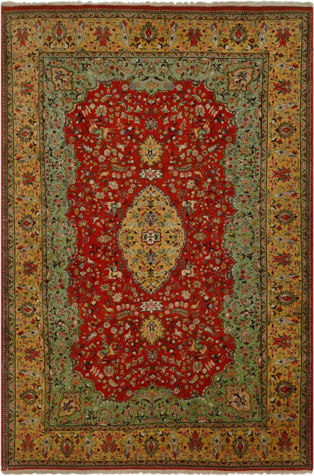Detail image of 9' 10 x 14' 8 Hand Knotted Tabriz Hadji Jalili Persian Wool Rug