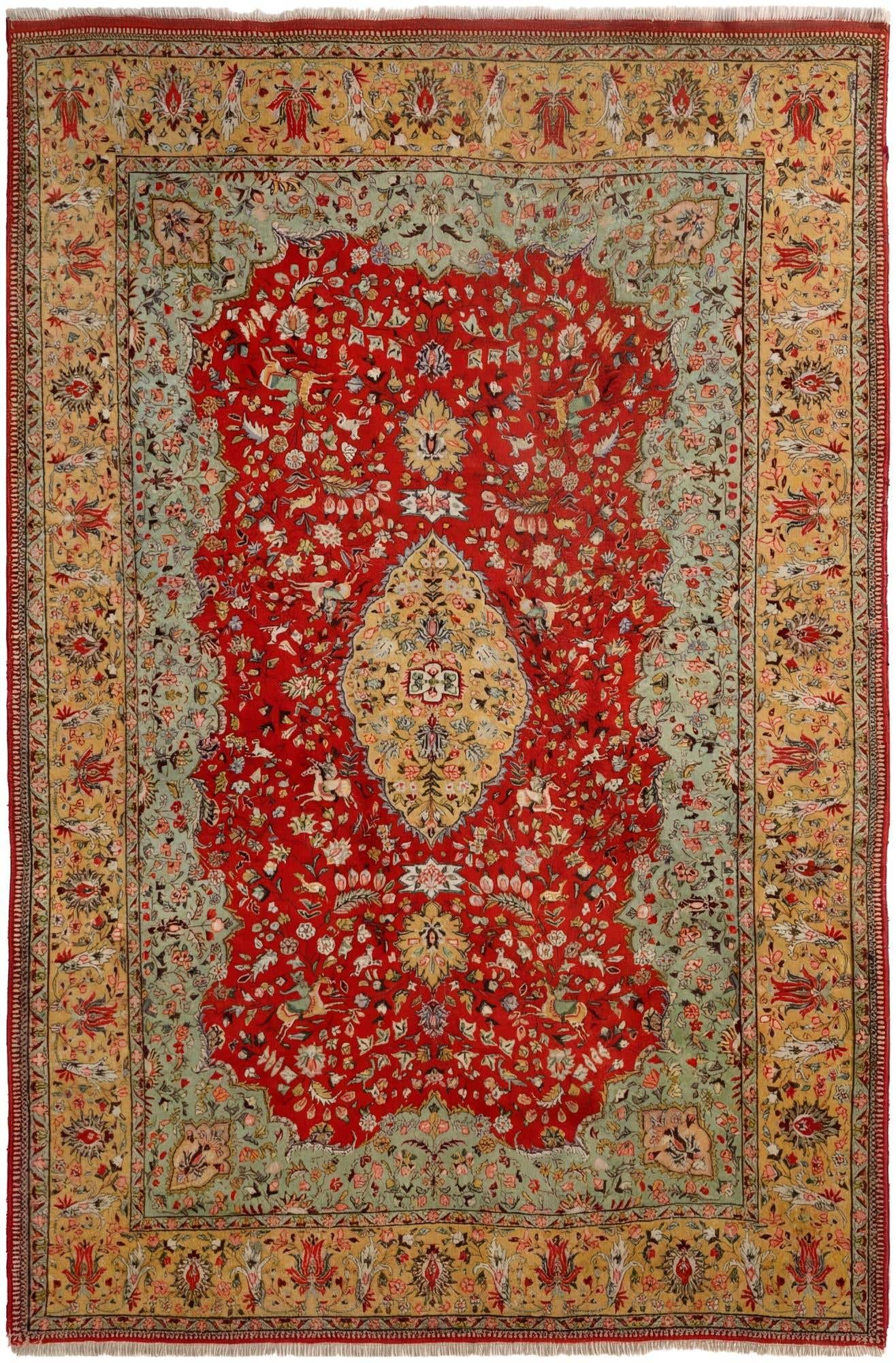 9' 10 x 14' 8 Hand Knotted Tabriz Hadji Jalili Persian Wool Rug