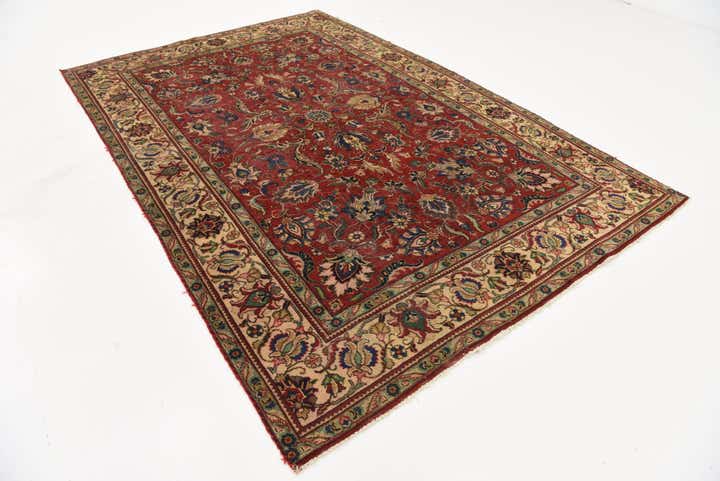 6' 4 x 9' 8 Hand Knotted Tabriz Persian Wool Rug