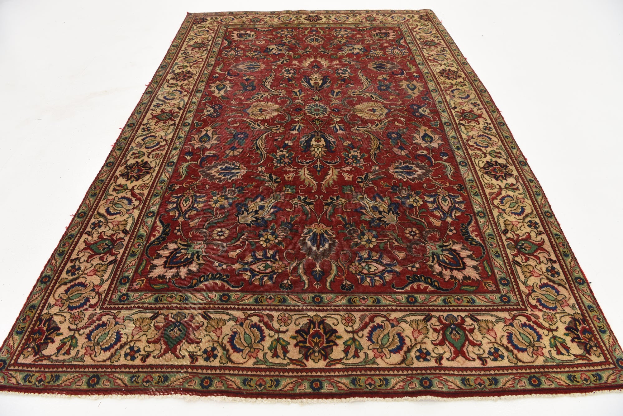 6' 4 x 9' 8 Hand Knotted Tabriz Persian Wool Rug