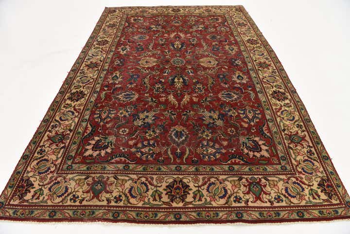 6' 4 x 9' 8 Hand Knotted Tabriz Persian Wool Rug
