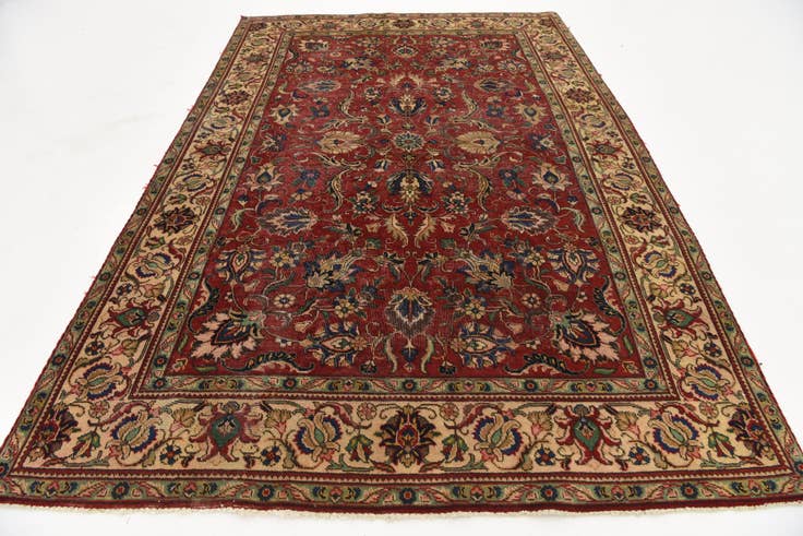 Detail image of 6' 4 x 9' 8 Hand Knotted Tabriz Persian Wool Rug