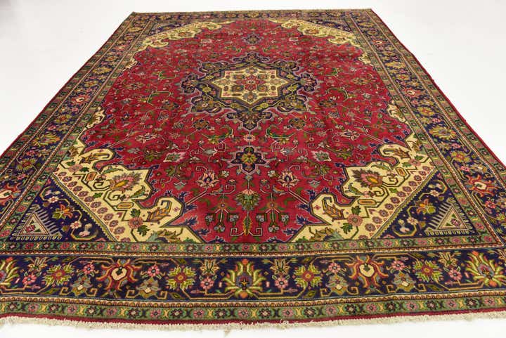 9' 8 x 12' 3 Hand Knotted Tabriz Persian Wool Rug