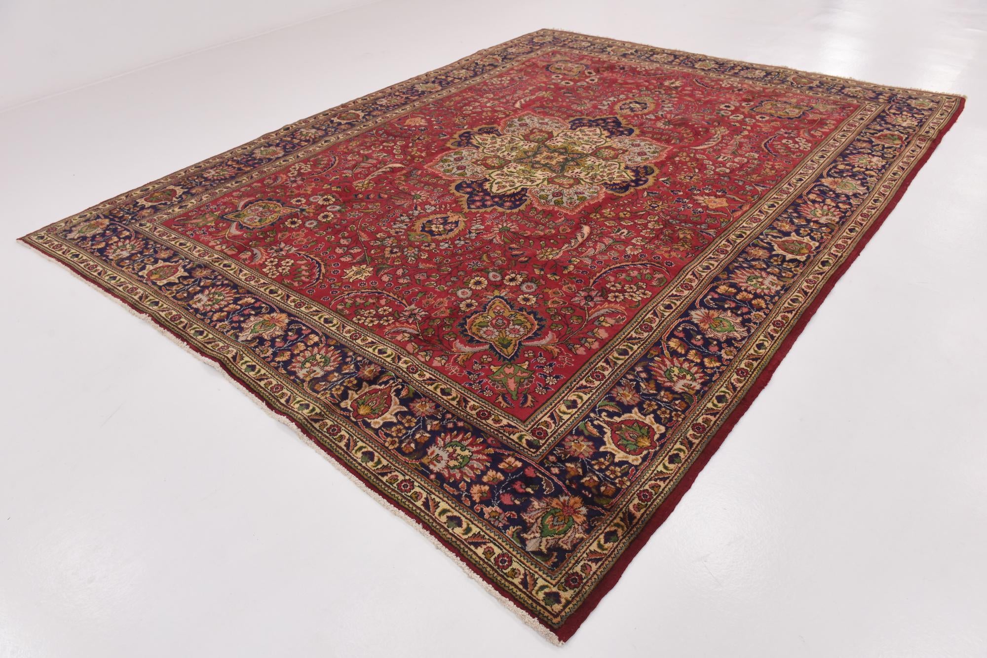 9' 9 x 12' 8 Hand Knotted Tabriz Persian Wool Rug