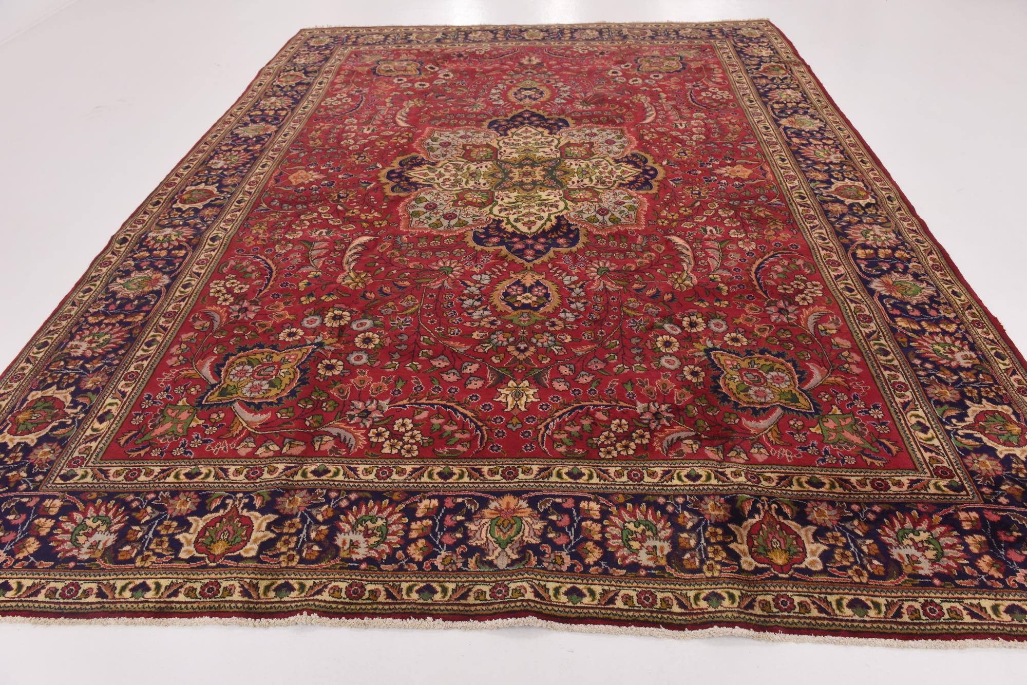9' 9 x 12' 8 Hand Knotted Tabriz Persian Wool Rug