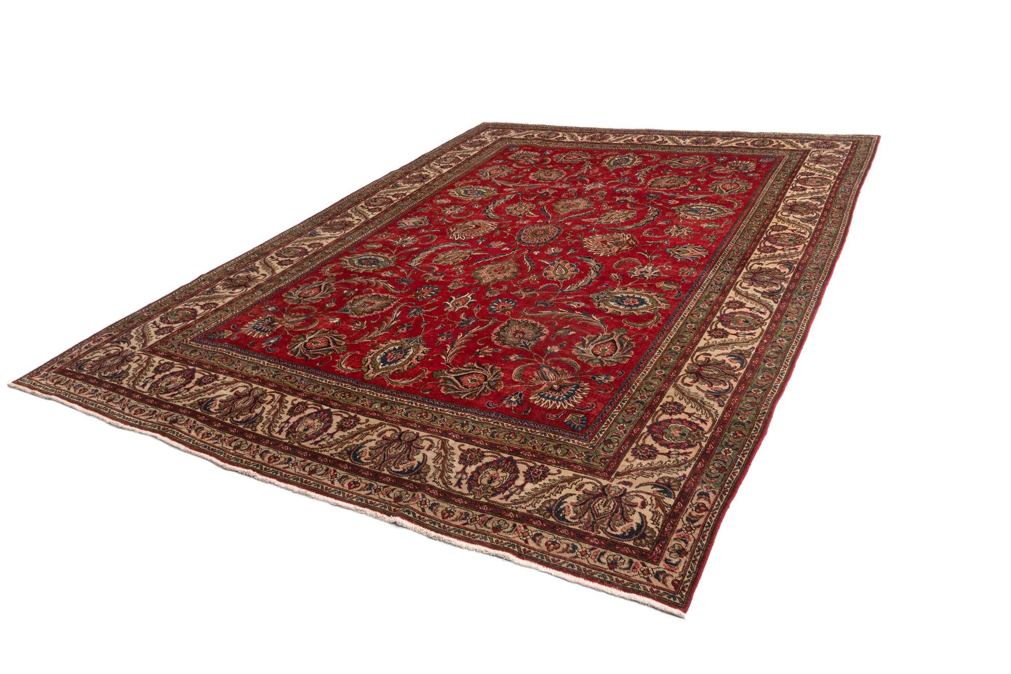 9' 10 x 13' 7 Tabriz Wool Rug