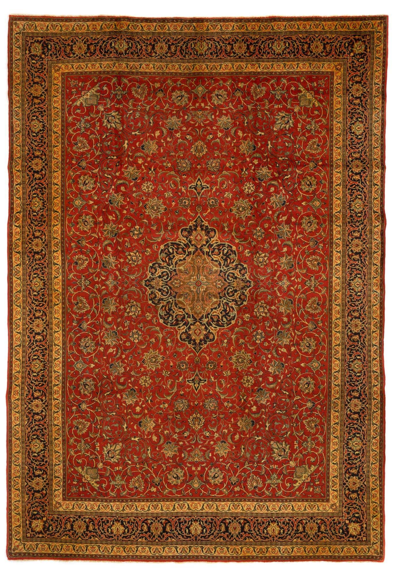 9' 4 x 13' 6 Hand Knotted Tabriz Persian Wool Rug