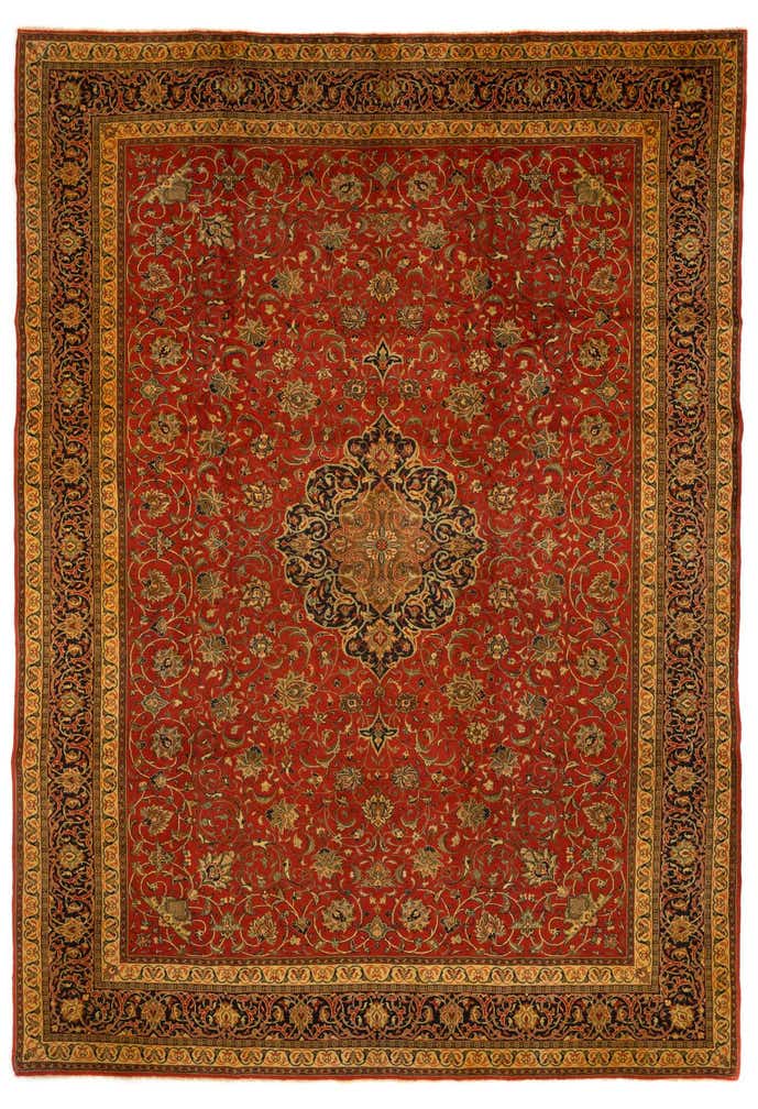 9' 4 x 13' 6 Hand Knotted Tabriz Persian Wool Rug